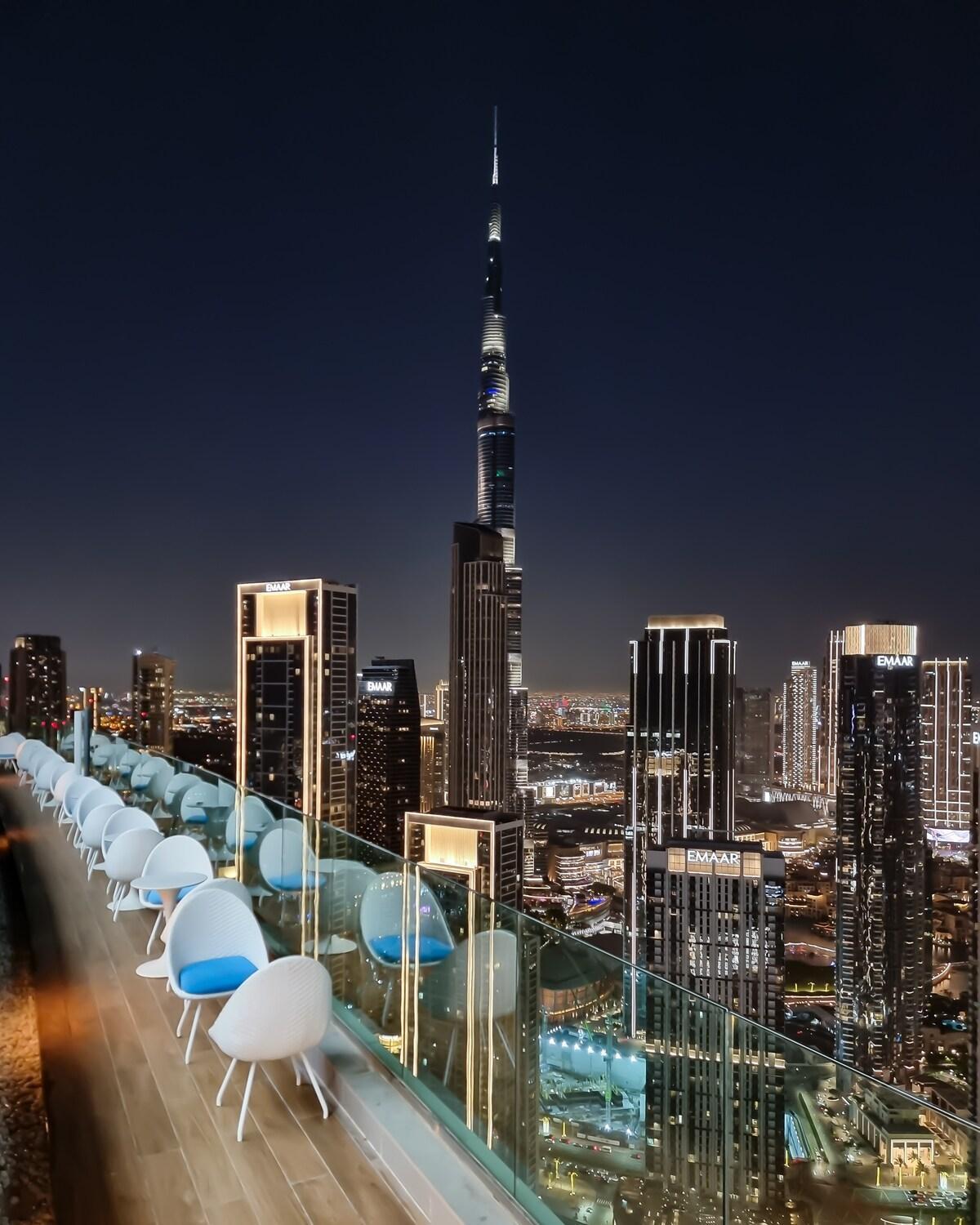 64th Floor Rooftop Dream, Burj Khalifa View Pool, 2br In Paramount Midtown